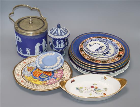 A quantity of mixed ceramics including Sevres Wedgwood, Delft